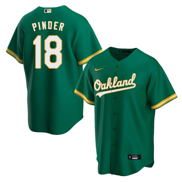 Nike Men #18 Chad Pinder Oakland Athletics Baseball Jerseys Sale-Green